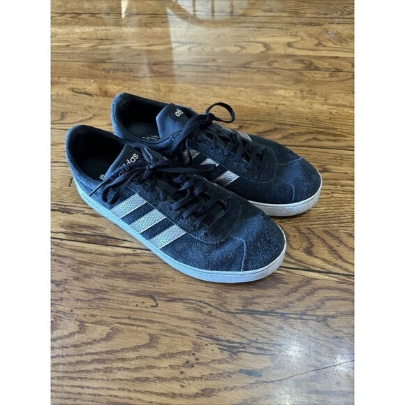 PRE-OWNED Adidas Ortholite F oat Mens Low Top Size 10 Black/White - Picture 1 of 7